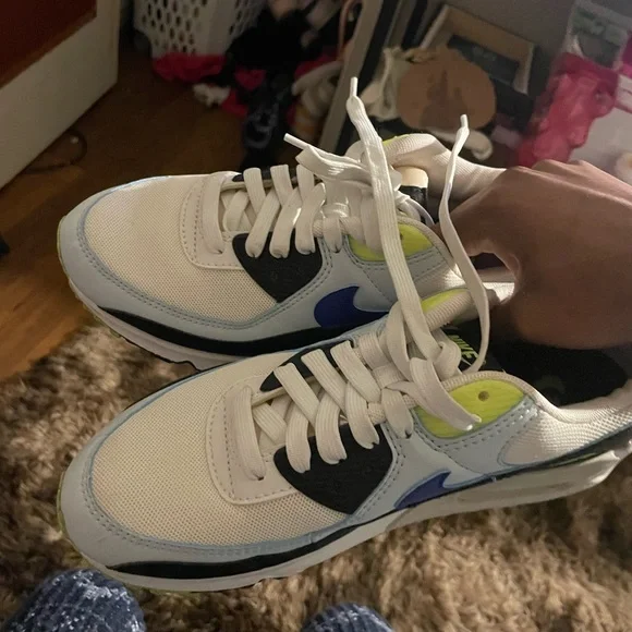 Nike White and Blue Women's Sneakers - Picture 1 of 3